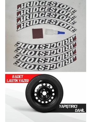 AS Tuning Bridgestone Motosiklet ve Otomobil Araç 3D Oto Lastik Yazısı Sticker Arma 8 Adet