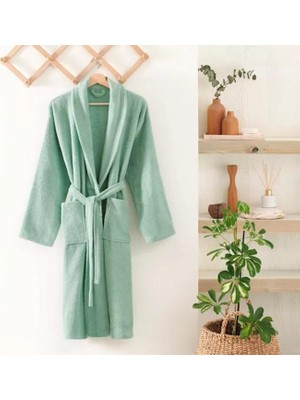 Taç Şalyaka Pamuk Bornoz L/xl Mint Yeşili