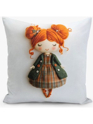 Çift Taraflı Dijital Baskı Kırlent Kılıfı Çocuk Odası Kız Desenli