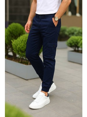 Erkek Bel Kemerli Körüklü Jogger Paça Lastikli Pantolon