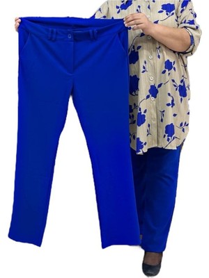 Büyük Beden Likralı Krep Boru Paça Pantalon