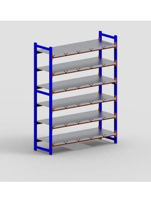 Rafburada 6 Katlı Depo Rafı - 300-350 Kg Taşıma Kapasiteli Hafif Rack Raf - 50x120x200 cm