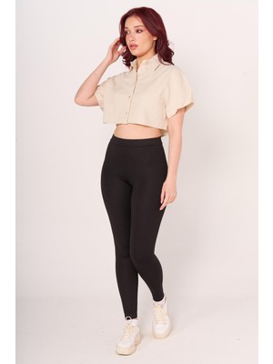 Vs Bayan Puntoroma Düz Tayt 25K 056 Siyah