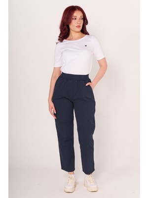 Villager & Son Brs Bayan Gabardin Beli Lastikli Klasık Pantolon 24Y Sf Lacivert