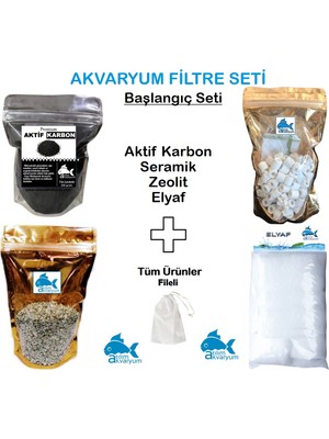 Sump ve Dış Filtre Malzeme Bakım Seti, Seramik, Elyaf, Karbon, Zeolit