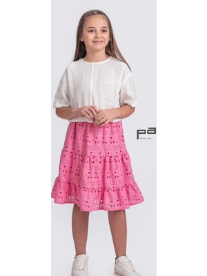 Kız Çocuk 5-12 Yaş Fistolu Etekli Takım