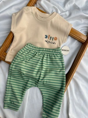 Dino Baskılı Organik Alt Üst Bebek Takım
