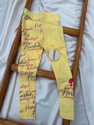 Barbie Baskılı Tayt Sarı