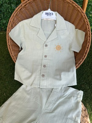 Güneş Işlemeli Alt Üst  Takım Yeşil