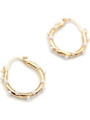 Incili Halka Küpe - Altın