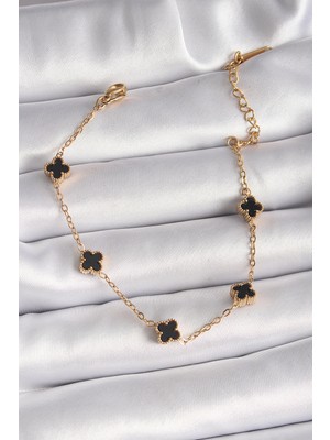 316L Çelik Gold Renk Baby Boy Yonca Model Kadın Bileklik - Lisinya