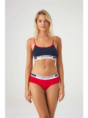 U.S. Polo Assn. Kadın Lacivert Puanlı Büstiyer Şort Takım