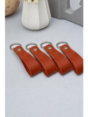 4'lü Hakiki Deri Root Series Anahtarlık Orange