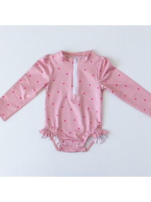 Önden Fermuarlı - Alttan Çıtçıtlı Mayo Mini Puantiye