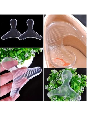 Sanal Trend 1 Çift T Şekilli Topuk Koruyucu Ayakkabı Vurma Önleyici Silikon Jel Arka Bant