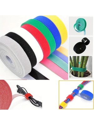 Sanal Trend 5 Metre 1 Cm Cırt Kablo Düzenleyici Organizer Kutu Kablo Sabitleyici Gizleyici Şerit Cırt