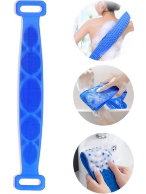 Sanal Trend Çift Taraflı Banyo Sırt Kesesi Silikon Duş Lifi Fırçası 70 Cm