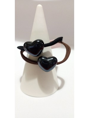 Nd Jewelry Kalp Boncuklu İkili Lastik Toka