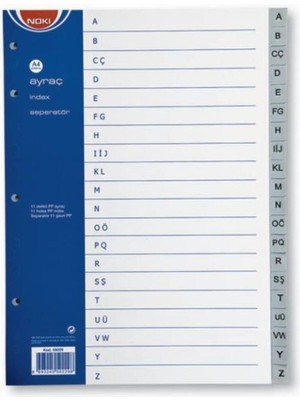 Ayraç Pp A-Z Türkçe Harf