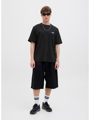 Jack & Jones Bisiklet Yaka Siyah Erkek T-Shirt 12276738_JCOINFINITY Sun Back Tee S