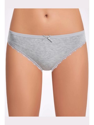 Melanjlı Dantelli Bikini Külot