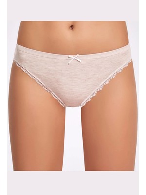 Melanjlı Dantelli Bikini Külot