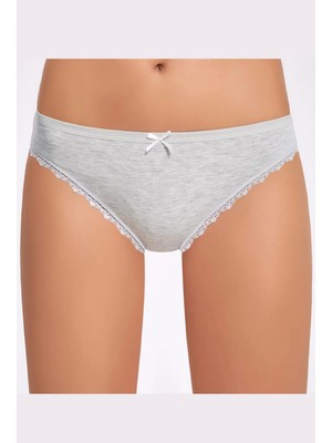 Melanjlı Dantelli Bikini Külot