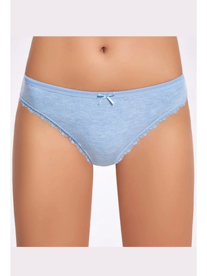 Melanjlı Dantelli Bikini Külot