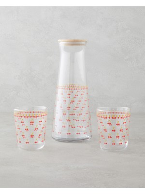 Cherrypop Cam 3 Parça Su Takımı 1150 ml + 315 ml Kırmızı