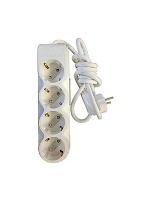 Ovivo Beyaz Dörtlü Çoc. Kor. Grup Priz 3mt