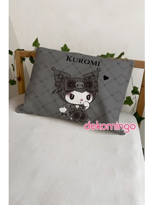 Dekomingo Siyah Dantelli Kuromi 2 Adet Yastık Kılıfı