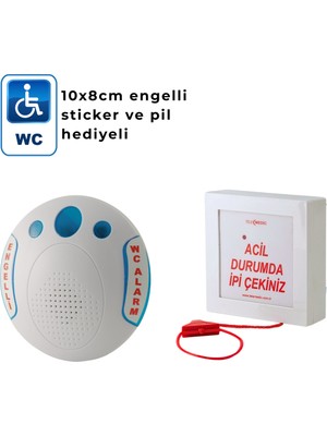Kablosuz Engelli Ipli Wc Acil Çağrı Buton Lamba Alarm Seti