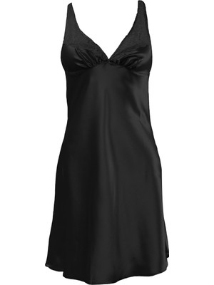 Pierre Cardin Kalın Askılı Dantelli Saten Gecelik