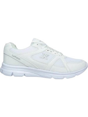 Lutton 2510 Unisex Beyaz Bağcıklı File Yürüyüş Koşu Büyük Numara Spor Ayakkabı 45 46 47 48