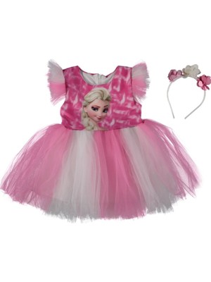 Elsa Baskılı  Kız Elbise 1/4 Yaş