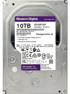 WD Purple Pro 10TB 7200Rpm 512MB -WD102PURP Fiyatı