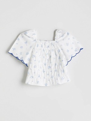 Lcw Kids  Kare Yaka Çiçekli Kız Çocuk Bluz  (S5)