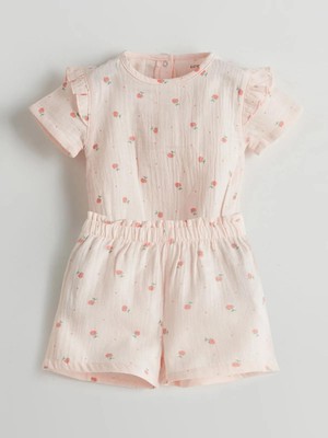 Lcw Baby  Çiçekli Çıtçıtlı Body ve Şort 2'li  (S5)