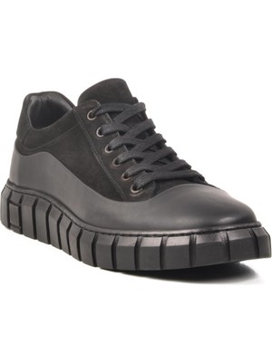 Siyah Nubuk Hakiki Deri Erkek Sneaker 2K0674-7662 M