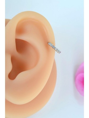 Sacce Scarves & Accessories Zirkon Taşlı Ince 8 mm Halka Piercing Helix Tragus Kıkırdak Lob