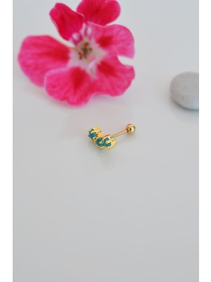 Sacce Scarves & Accessories Mavi Renk Yıldızlı Helix Piercing Kıkırdak Lob Conch