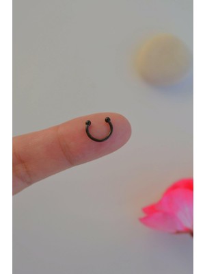 Sacce Scarves & Accessories 8 mm Siyah Mini Nokta Toplu Çelik Piercing Tragus Helix Kıkırdak Lob Daith Forward Helix