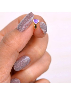 Sacce Scarves & Accessories Mor Kalpli Halka Tragus Piercing Helix Kıkırdak Küpesi Gold Renkli