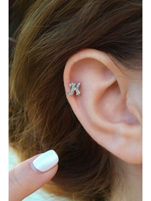 Sacce Scarves & Accessories H Harfi Piercing Gümüş Renkli Harf Piercing H