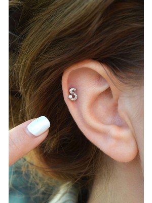 Sacce Scarves & Accessories S Harfi Piercing Gümüş Renkli Harf Piercing S