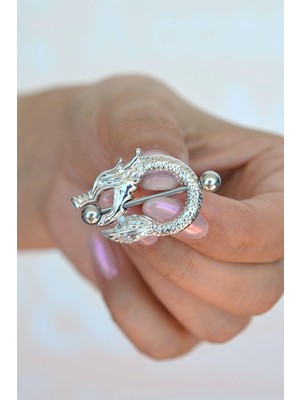 Sacce Scarves & Accessories Ejderha Çelik Nipple Piercing Ejder Model Meme Ucu Piercingi