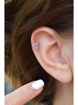 Sacce Scarves & Accessories Y Harfi Piercing Gümüş Renkli Harf Piercing Y