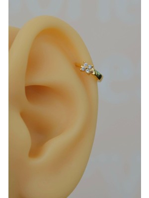 Çiçek Halka Tragus Piercing Helix Kıkırdak Küpesi