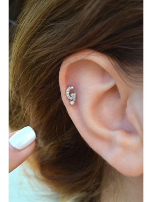 Sacce Scarves & Accessories G Harfi Piercing Gümüş Renkli Harf Piercing G