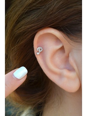 Sacce Scarves & Accessories P Harfi Piercing Gümüş Renkli Harf Piercing P